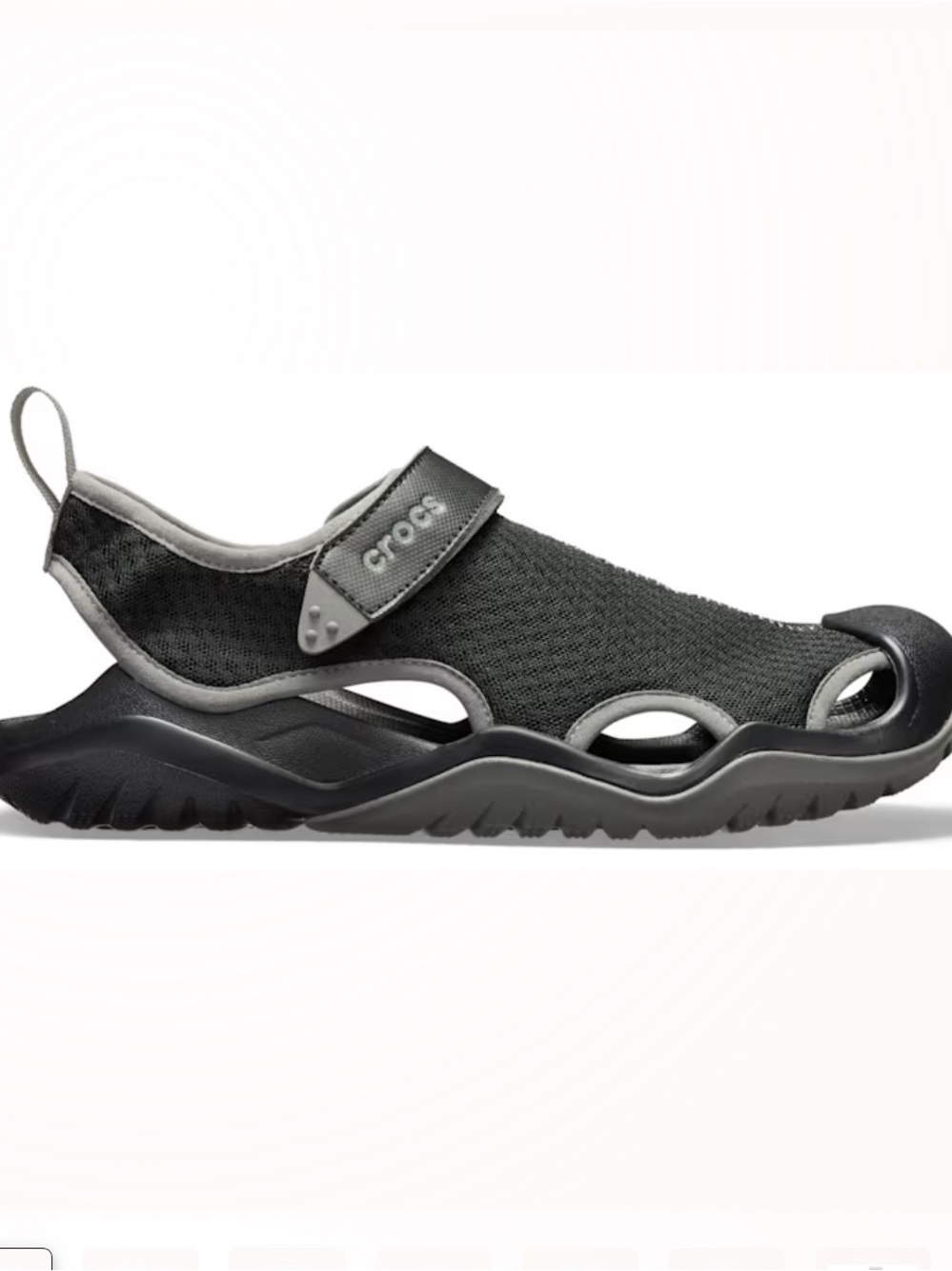CROCS Swiftwater Mesh Deck Sandal Athletic Men’s Size 10 Black & Gray NEW